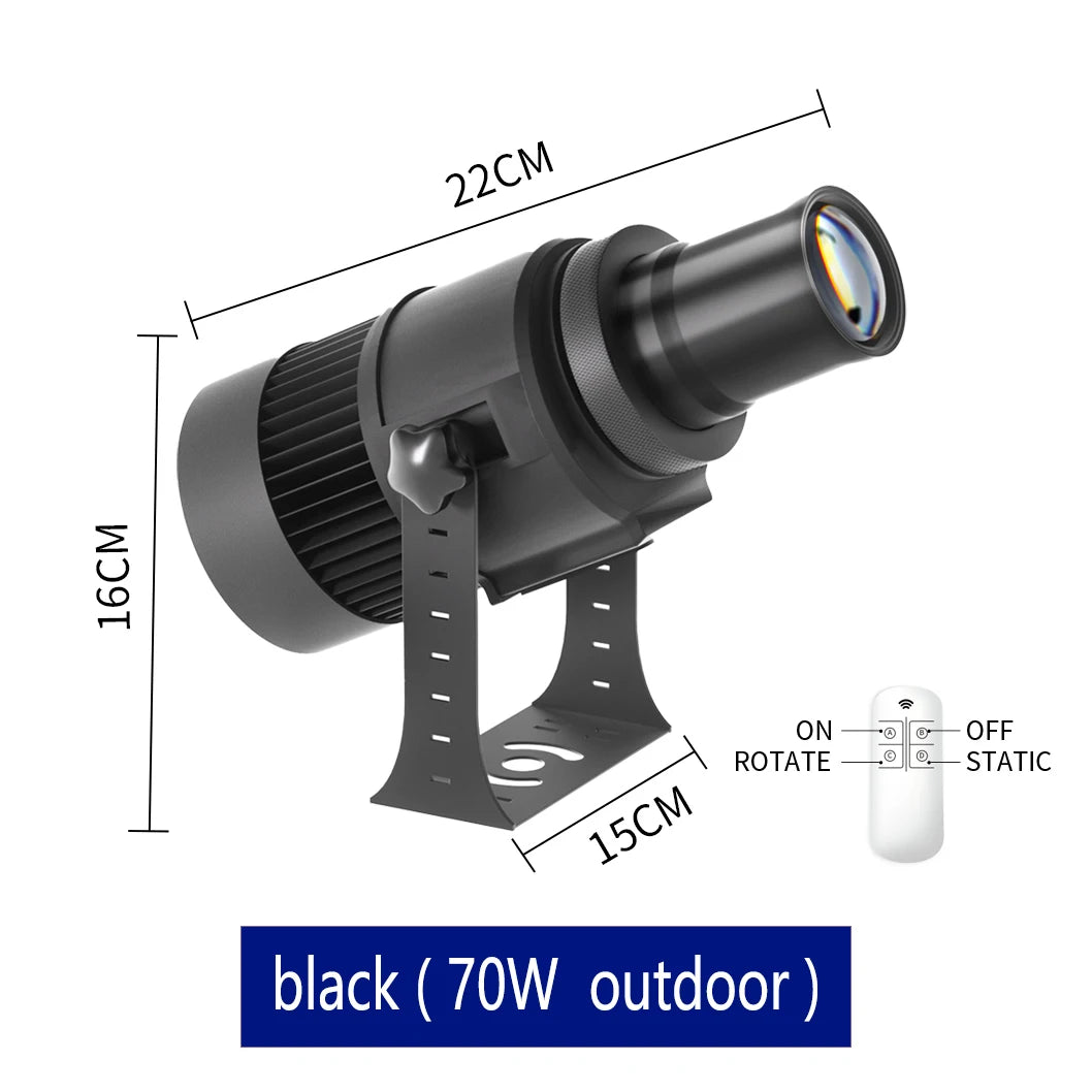 Custom Led HD Gobo Logo Projector Indoor Outdoor Ip67 Waterproof Rotating Advertising Image Projection Light For Floor Wedding