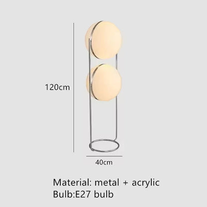 Modern Creative Floor Lamp White Yellow Acrylic Ball Standing Light Living Room Hotel Sofa Corner Decor Bedroom Bedside Lamps