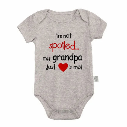 I'm Not Spoiled My Grandma Loves Me Baby Romper Crawling Clothes Triangle Onesies Newborn Baby Clothes Onesies for Babies