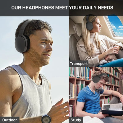 9D Surround Sound Wireless Bluetooth Headphones Deep Bass Headset Sports Gaming Earphones Noise Reduction Music Player In HD Mic
