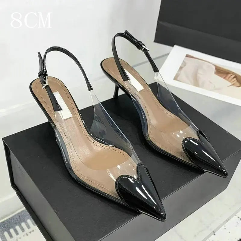 2026 New  High Heels Pvc Transparent Sandals Women'S Pointed-Toe Sexy Single Shoes