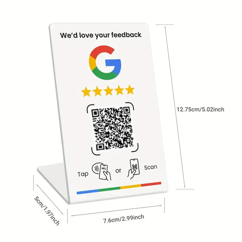 1PCS 13.56mhz Nfc 215 programmable QR code Google Review Card Nfc For Google Comment Review Tap Cards