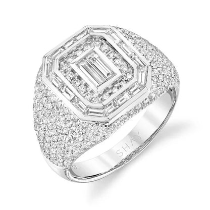 European and American Trendy Inlaid Crystal Women Men's Rings Banquet Fashion Business Ring Jewelry