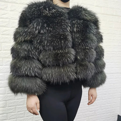 2026 Maomaokong Super Hot Winter Women Luxury Thick Real Raccoon Fur Coat Natural Fox Fur Jacket Plus Size Jackets Female Vest