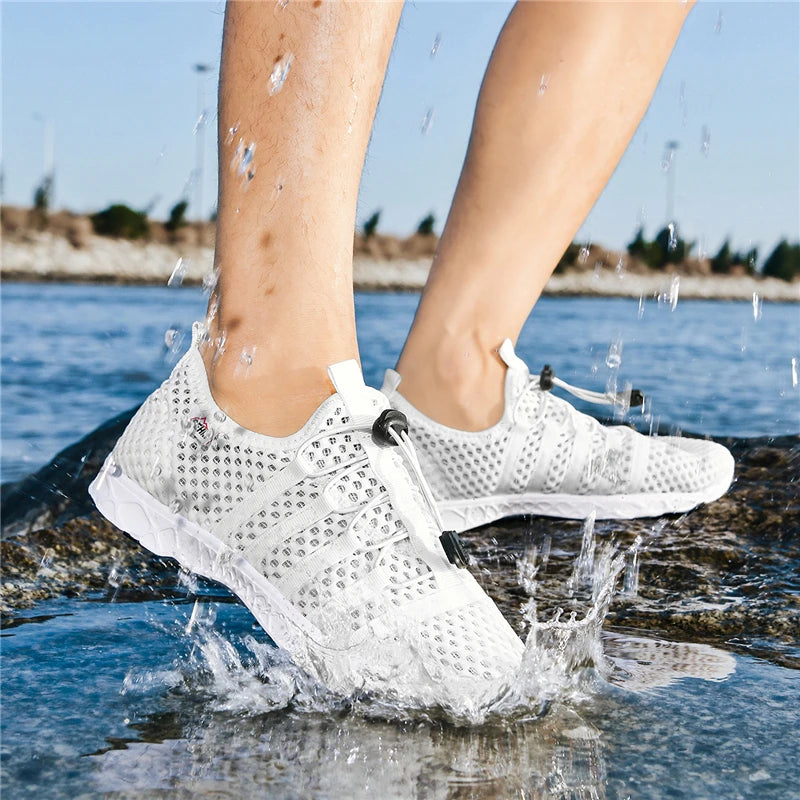 Men's Mesh Breathable Casual Shoes, Outdoor Beach Water Shoes, Lightweight Suixi Shoes