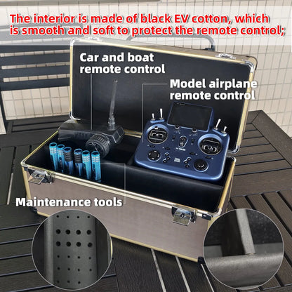 RC Drone Radio Remote Controller Aluminum Case Rainproof Dustproof Avoid Bumping Convenient for Travelling