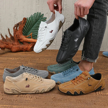 Classic Red Shoes for Men PU Leather Comfortable Walking Shoes Fashionable Women's Casual Shoes - Multifunctional Low Top Design