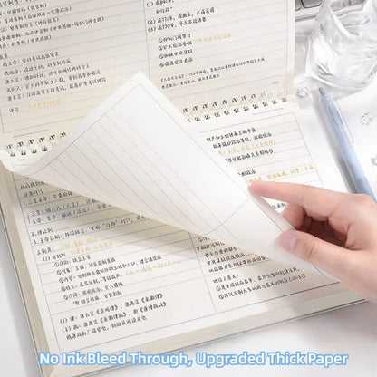 Multi-functional Thicken Paper Coil Notebook Grid/Horizontal Lines Partition Design B5 Notepad Flip-up Notepad School Office