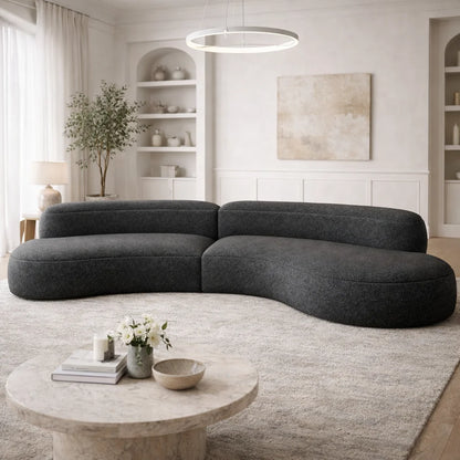 #Modern L Shape Sectional Sofa Cream White Fabric Deep Seat Cloud Modular Living Room Sofa Luxury Nordic Style Home Sofa Set
