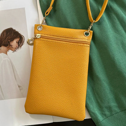 Mini Crossbody Bag PU Litchi Pattern Personalized Fashion Phone Bag Sweet Women's Convenient Shoulder Bag Purses and Handbags