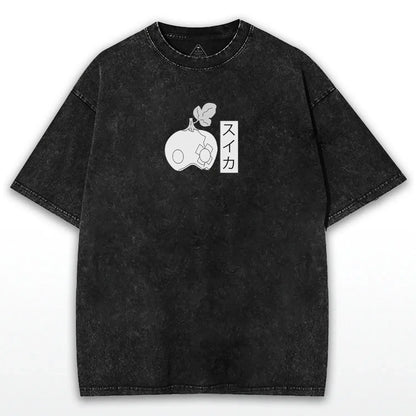 Suika Dr.STONE Anime Asagiri Gen Washed T-shirt Oversized Tee Shirt Summer Short Sleeve Cotton Tops Men Women Clothing