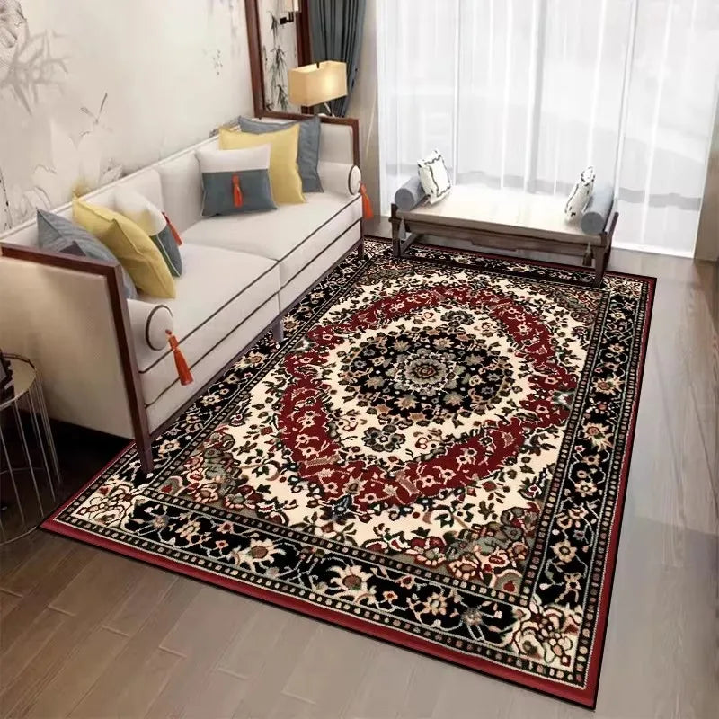 Red Persian Large Area Living Room Carpet Lounge Easy Clean Floor Mats Bedroom Non-slip Bedside Rugs Room Decor Classical Carpet