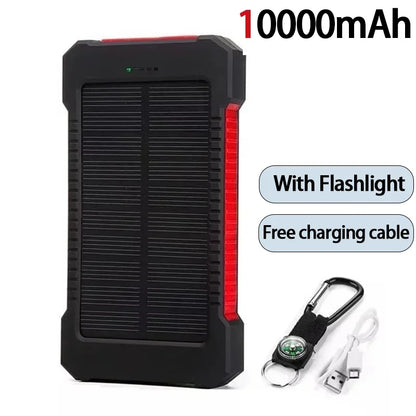 Lenovo CCC 500000mAh Large Capacity Solar Power Bank Super Fast Charging Portable External Battery For iPhone Outdoor Emergency
