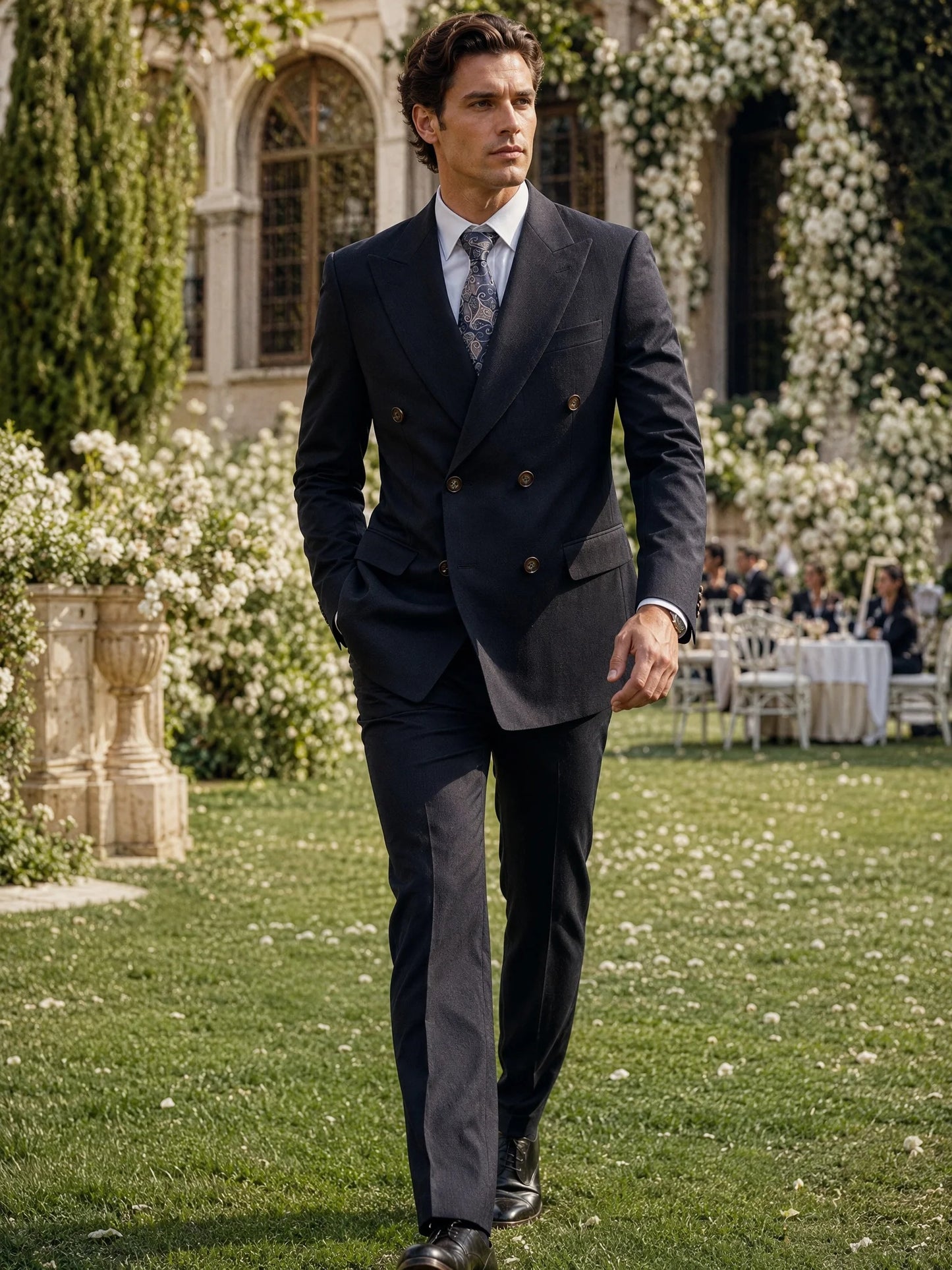 ST Cassy Elegant Man Suit 2 Piece Set Modern Wedding Party Outfit Suits for Men Stylish Business Office Suit Banquet Attire