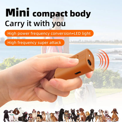 Portable, Rechargeable Dog Training Anti-Barking Device with LED Light (Non-Shock Warning Device)