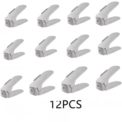 Durable Adjustable Shoe Organizer Footwear Support Slot Space Saving Cabinet Closet Stand Shoes Storage Rack Shoebox