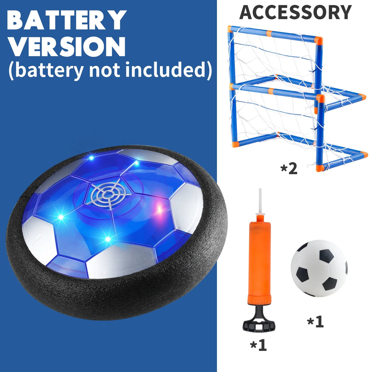 Rechargeable Hover Soccer Ball for Kids - Air Floating Soccer with LED Lights And Foam Bumper Fun Toy for Boys And Girls