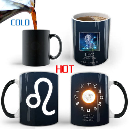 Creative Constellation Changing Color Cup Water Transfer magic Coffee Mug  friends birthday gift cup