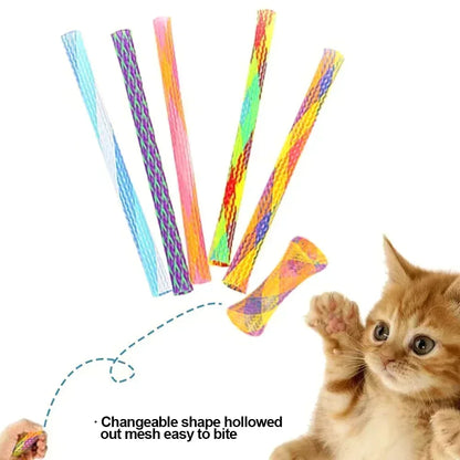5/10pcs Cat Springs Toys Kitten Coil Spiral Pet Interactive Gauge Plastic Spring Toy Colorful Springs Cat Pet Tower Toy