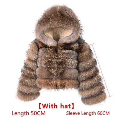 2023 Natural Real Fox Fur Coat Women Winter Warm Luxury Fur Jacket Detachable Long Sleeves Female Vest Furry Coats Outerwear
