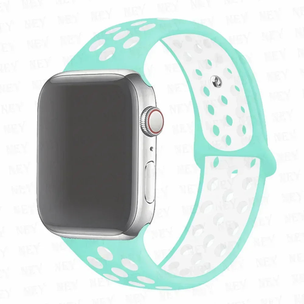 Silicone Sport Straps For Apple Watch 10 Band 45mm 44mm Ultra2 49mm 38/40mm 41mm 42 46mm Bracelet iWatch Series 8 7 6 4 5 3 9 SE