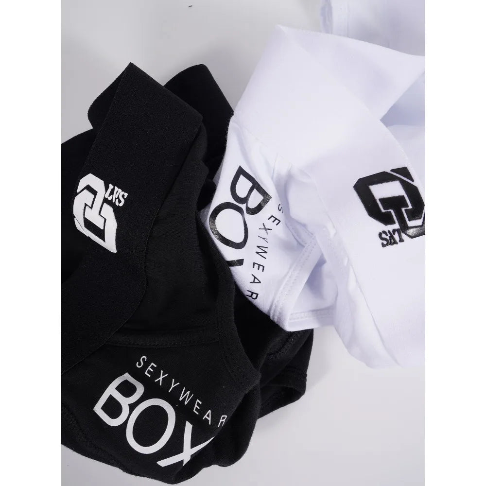 1/2Pcs High Quality Low Waist Sexy Mens Underwear Briefs Letter Print Men's Lingerie Cotton Men's Briefs Bikini Man Underpants