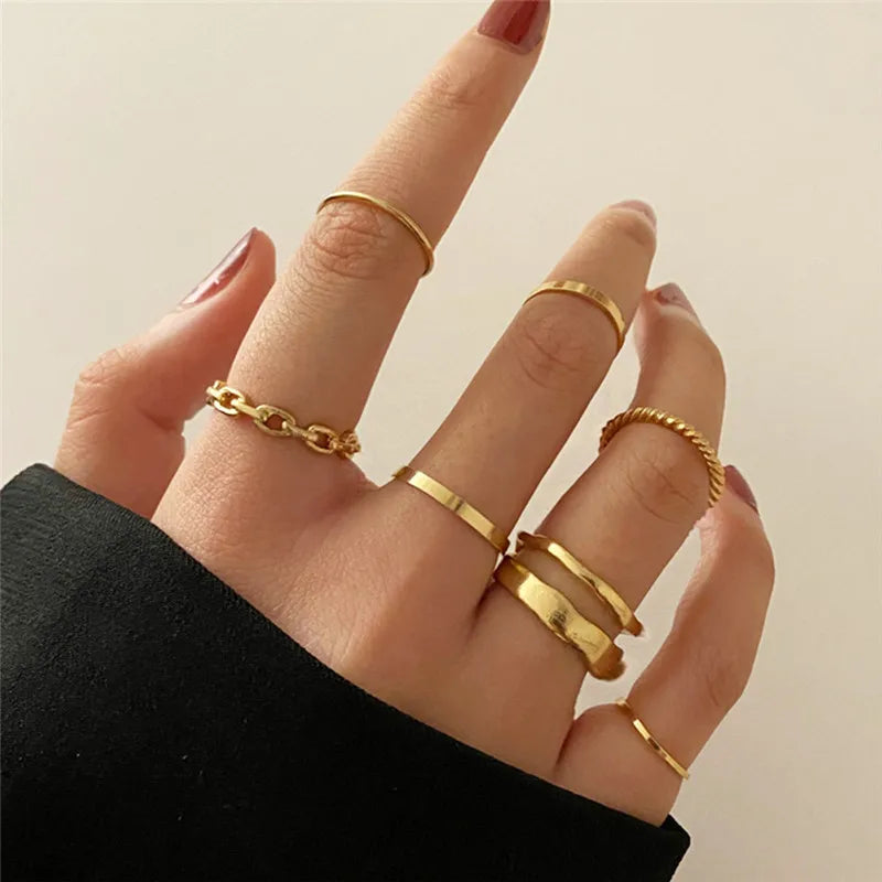 Silver Color Crystal Rings Set for Women, Cubic Zirconia Moon Arrow Flower Heart Finger Wedding Rings, Female Fashion Jewelry