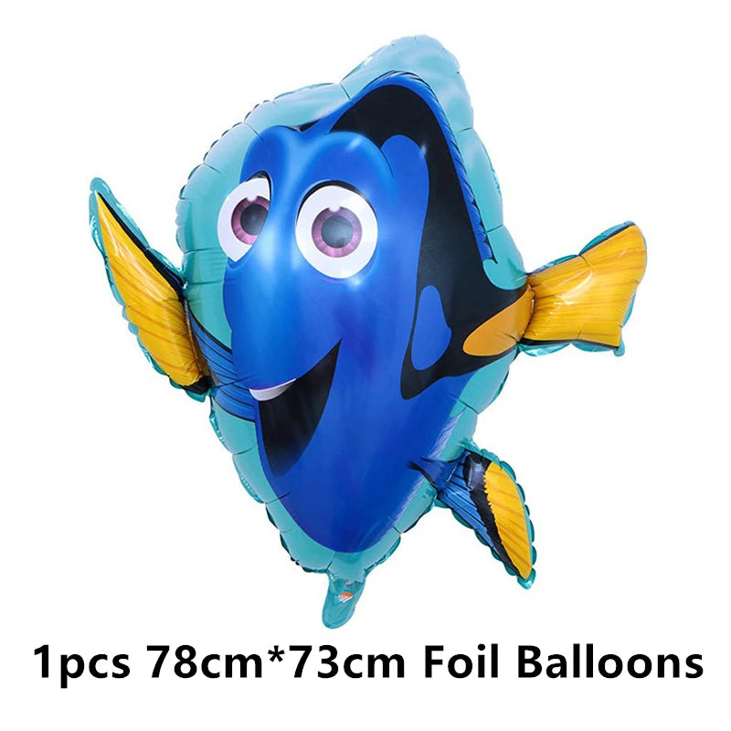 Finding Nemo Fish Latex Balloons Clownfish Dory Ocean Sea Foil Ballons Happy Birthday Banner Cake Topper Party Decor Kid Boy Toy