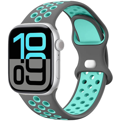 Silicone Strap For Apple Watch 11 10 9 8 7 46mm 45mm 42mm 41mm Ultra 3/2 49mm Breathable Bracelet Wristband iWatch 6 5 4 SE 44mm