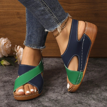 Women's Sandals Soft Heels Sandals Women Peep Toe Summer Shoes Lightweight Wedges Heeled Shoes Woman Footwear Summer Sandals