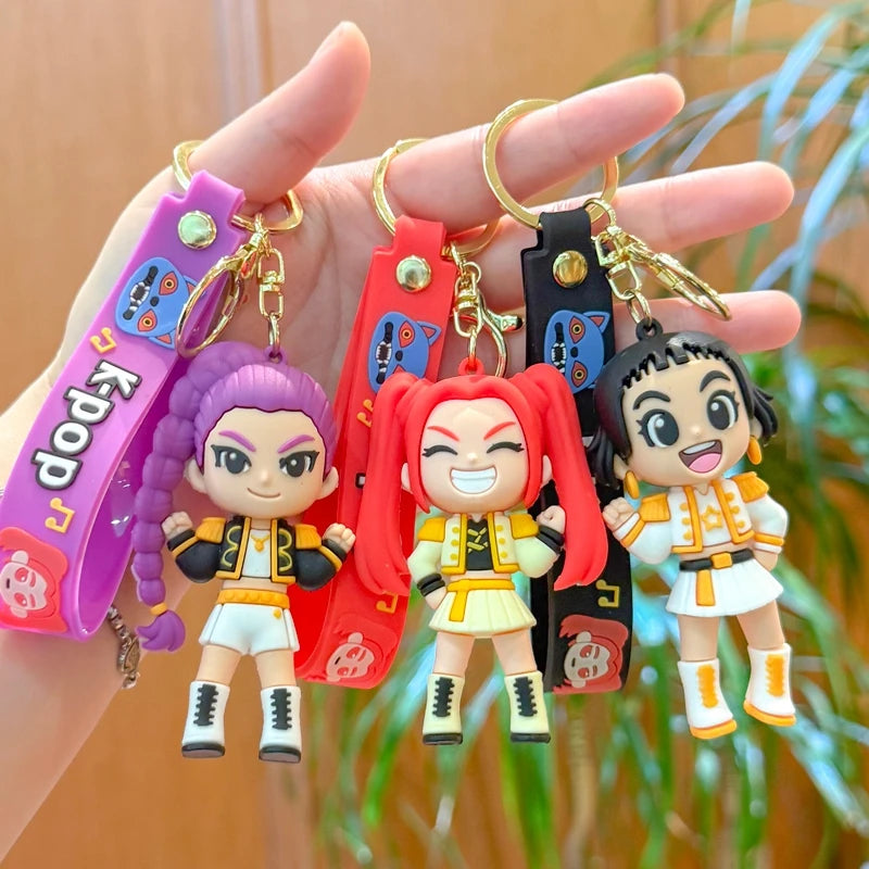 Kpop Rumi Keychain Kpop Group Rumi Mira Zoey Anime Character Keychains Backpack Pendant Charms Keyring Party Favor Gifts