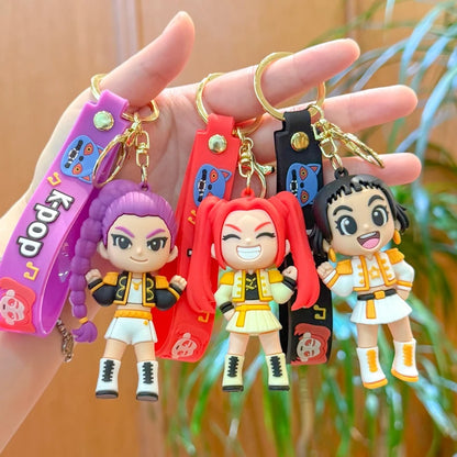 Kpop Rumi Keychain Kpop Group Rumi Mira Zoey Anime Character Keychains Backpack Pendant Charms Keyring Party Favor Gifts