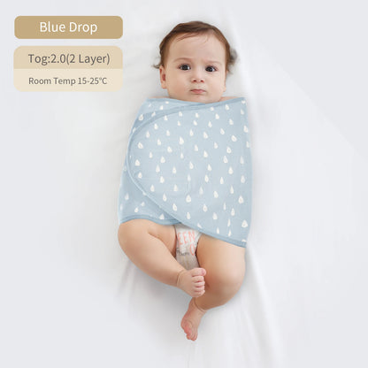 Bilayer Baby Wrap Blanket Newborn Baby Swaddle Tie Anti Startle Jump Blanket Summer Thin Cotton Soft Diaper Changing Blanket