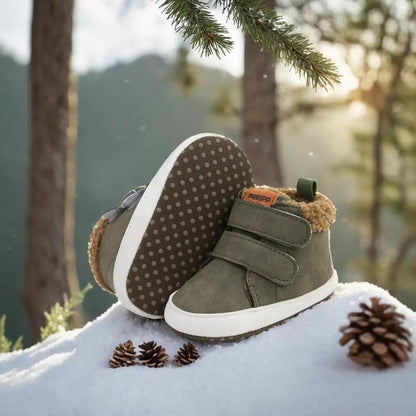 Baby Unisex Warm Snow Boots Newborn Leather Fur Sole Toddler Prewalker Winter Crib Shoes