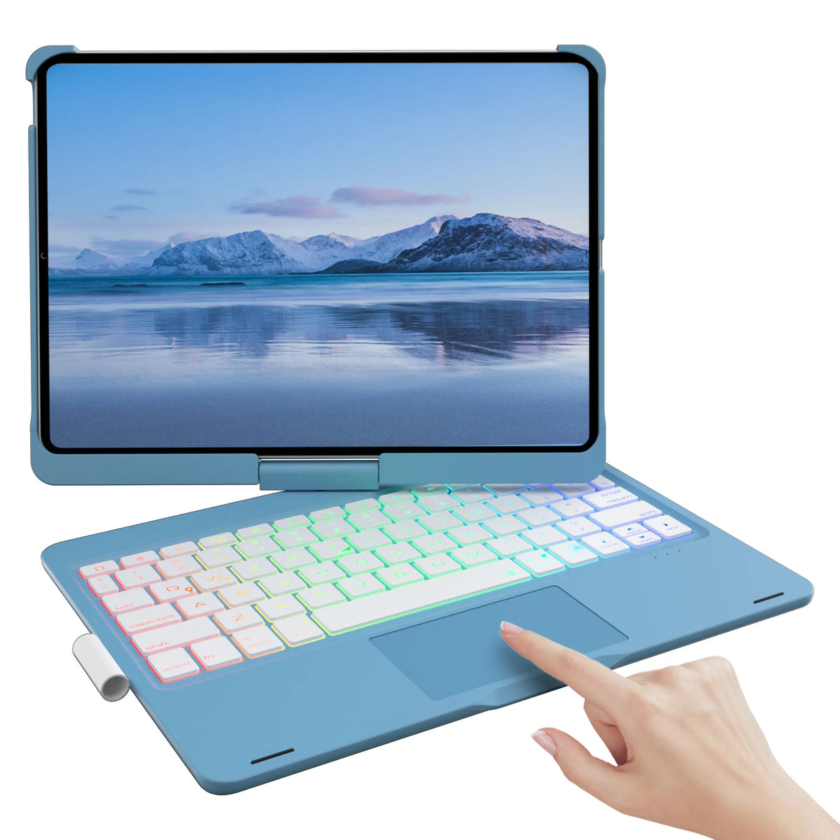 Backlit Keyboard Case with Trackpad & 360° Swivel for iPad 10th/11th Gen (A16), iPad Air 4th/5th Gen, and iPad Pro 11 (All Model