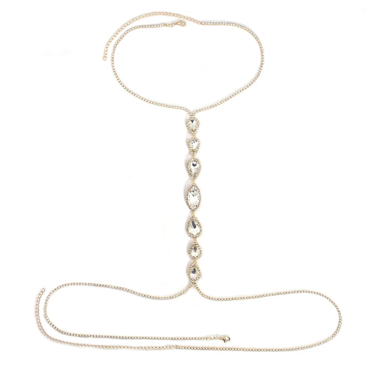 1pc Blue Droplet Fashion Body Chain Women's Chest Chain Summer Party Beach Accessories