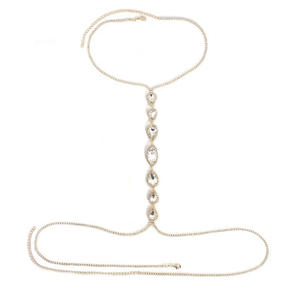 1pc Blue Droplet Fashion Body Chain Women's Chest Chain Summer Party Beach Accessories