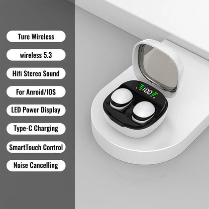 Mini Invisible Sleep Wireless Bluetooth Earbud Small TWS Stereo Sport Game Work In-ear Headphone Long Standby HD Call Earphone