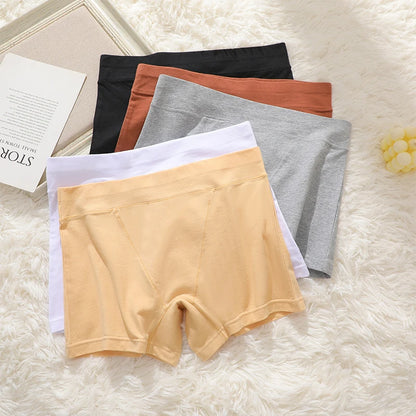 3Pcs Women Cotton Safety Short Seamless Boxer Briefs High Waist Soft Skin Friendly Ladies Anti-Ride Leggings Under Dress Panties