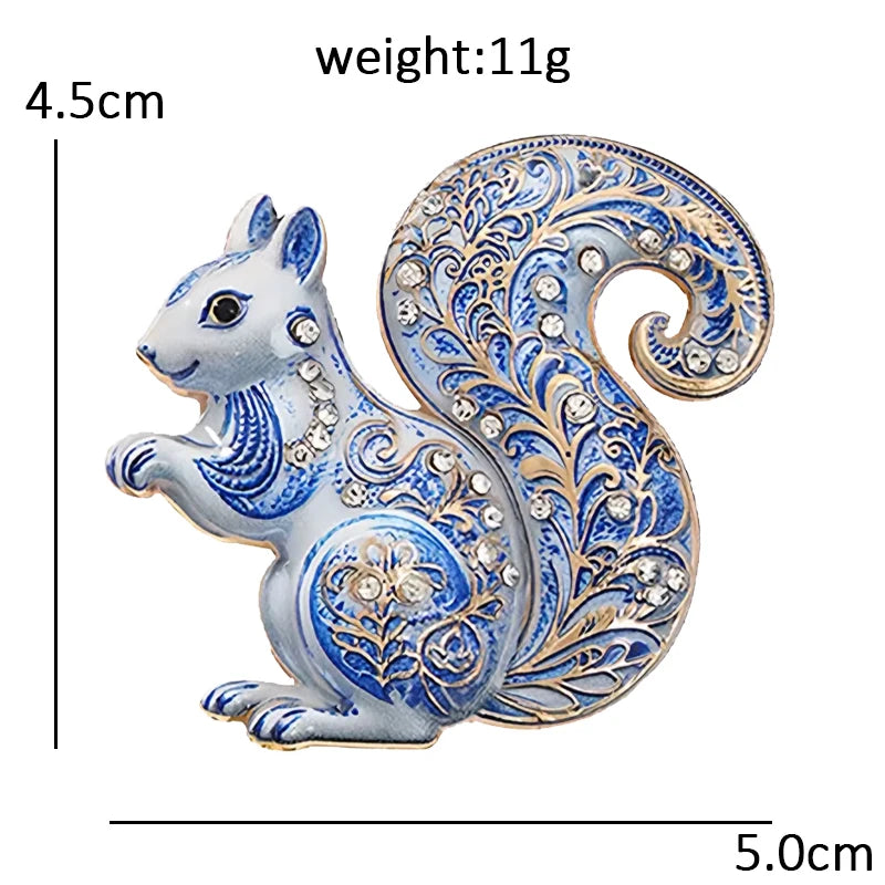 Wuli&baby Blue-and -White Porcelain Collection Animal Brooches For Women Unisex Goat Cat Butterfly Birds Party Office Brooch Pin
