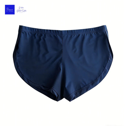 Sexy Men's Ice Silk Split Side Arrow Pants Quick-Dry Breathable Athletic Lounge Shorts Low-Rise Running Underwear Boxershorts