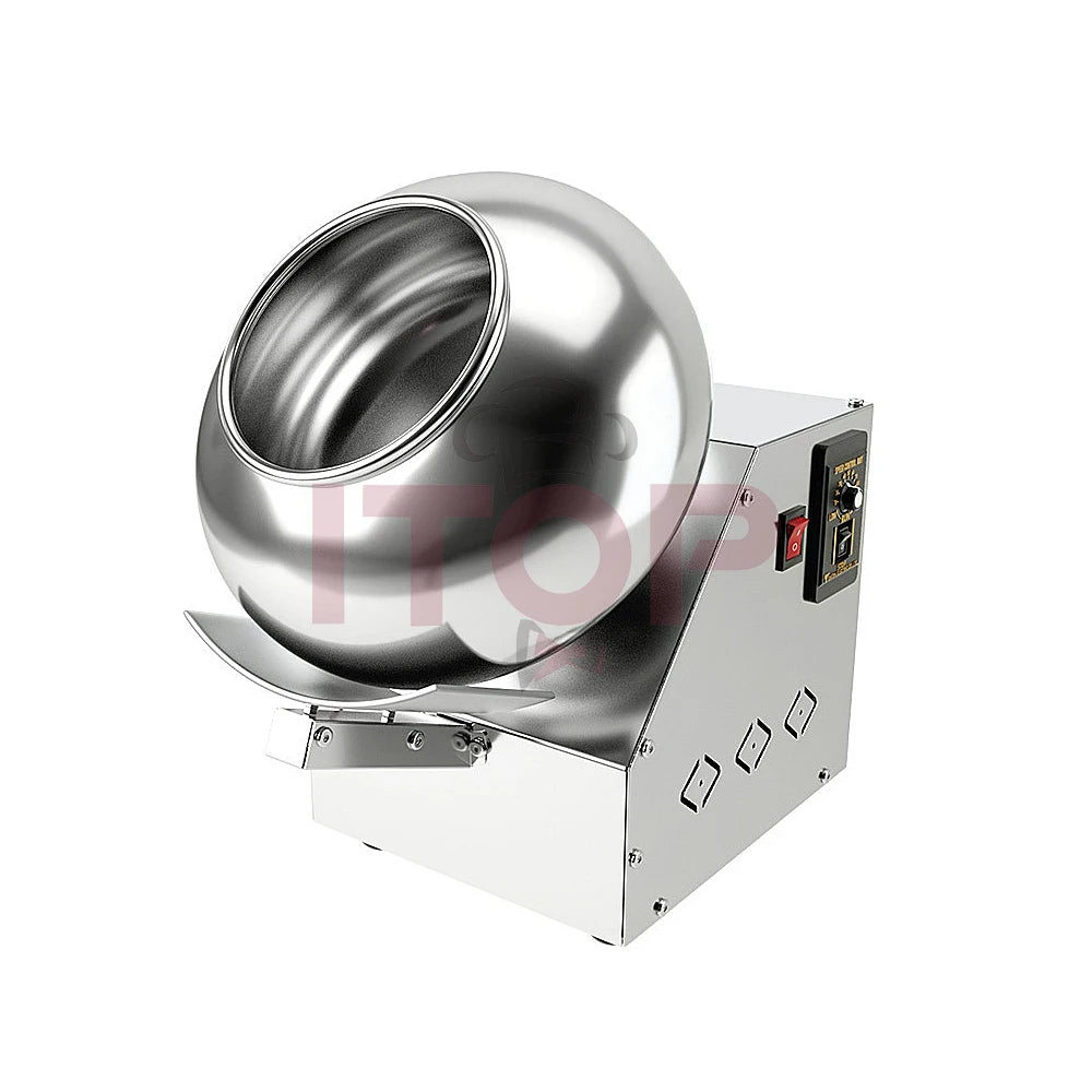 ITOP Chocolate Sugar Coasting Machine 30cm Roller Commercial Small Candy Coater Machine Chocolate Bean Coating Dragee Machine
