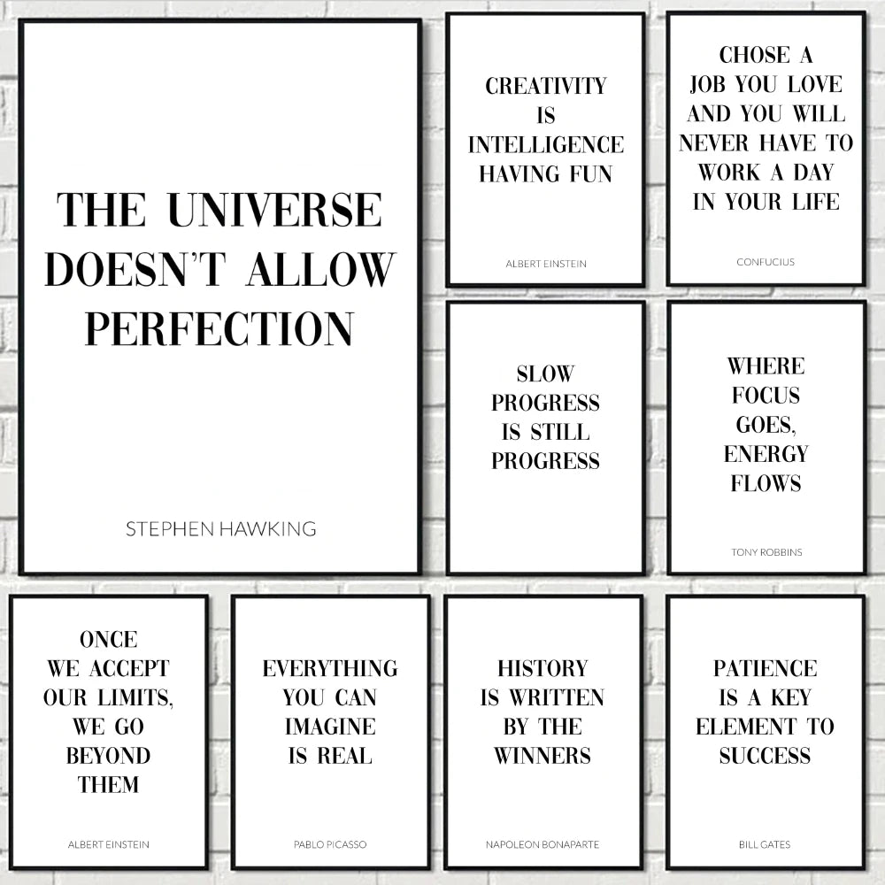 Motivation Success Quotes Poster Perfect Space Sticker Self Adhesive for Office Home Theater Wall Art Decor Fancy Gift