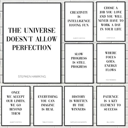 Motivation Success Quotes Poster Perfect Space Sticker Self Adhesive for Office Home Theater Wall Art Decor Fancy Gift