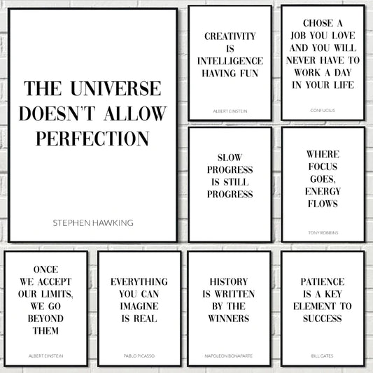 Motivation Success Quotes Poster Perfect Space Sticker Self Adhesive for Office Home Theater Wall Art Decor Fancy Gift