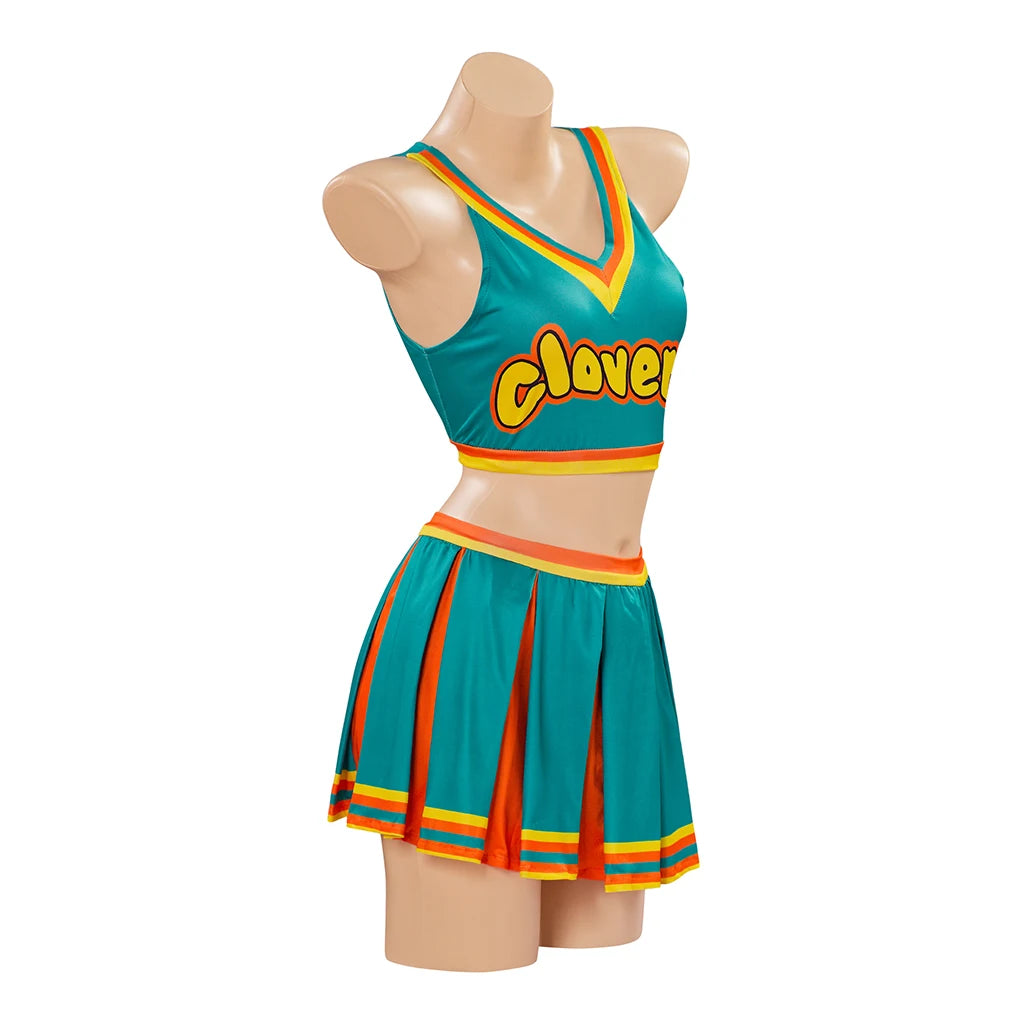 Women Adult Cheerleading Uniform Sexy School Girl Cheerleader Costume Dancing Outfit Sleeveless Crop Top with Mini Pleated Skirt