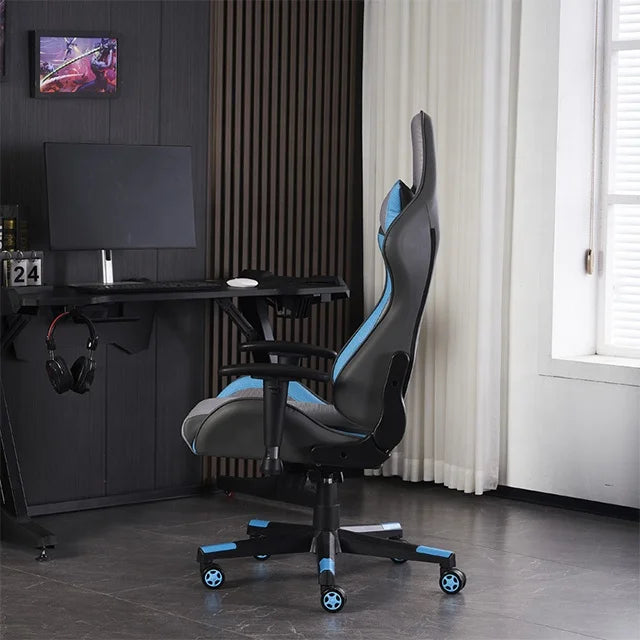 Ergonomic Computer Chair Gaming Chair LED Lights  Adjustable Lumbar Support