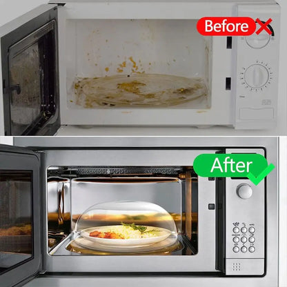 High Temperature Resistant Microwave Splash Cover with Steam Vent and Handle Transparent Cover Food Heating Cover BPA Free