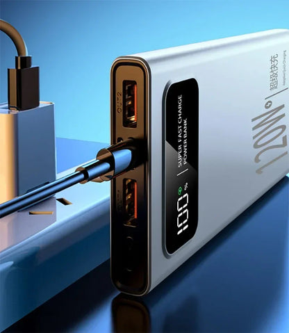 Lenovo 500000mAh Power Bank 120W High Capacity Digital Display Super Fast Charging Powerbank For iPhone Huawei Samsung 2026 New
