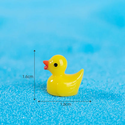 200pcs Mini Resin Ducks Yellow Tiny Ducks Mini Ducks Bulk Little Duck Figures Garden Crafts Tiny Duck Landscape Plants Fairy